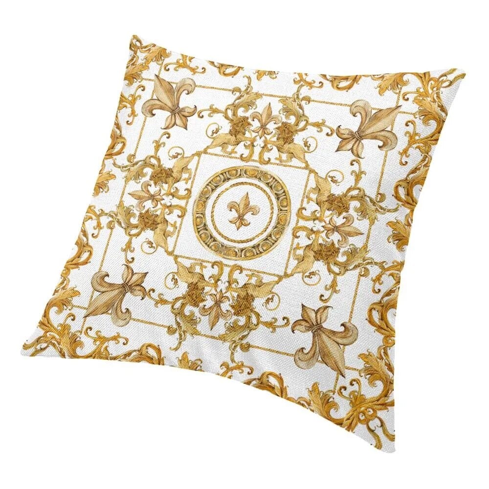 ALDO Linens & Bedding > Bedding > Pillowcases & Shams Versace Style Gold Lily Flower with Luxury Ornament Velvet Pillowcases
