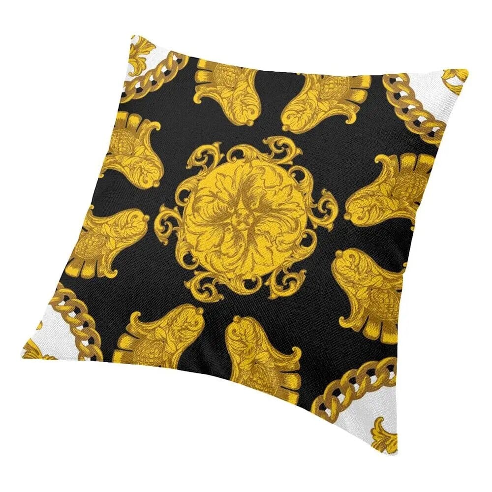ALDO Linens & Bedding > Bedding > Pillowcases & Shams Versace Style Golden Lily with Luxury Ornament Velvet Pillowcases