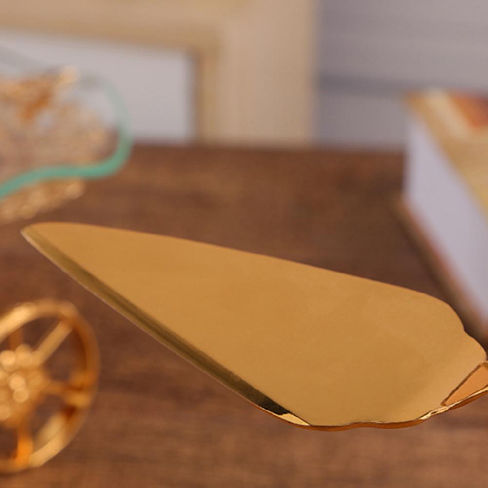 ALDO Party & Celebration > Party Supplies > Party Favors > Wedding Favors New / Stainless steel / Cake Knife cutter: 25.5cm x 2cm/10.04" x 0.79" inch 26cm x 5.7cm/10.24" x 2.24" Beutiful Laxury Bride and Groom French Court Golden Heart Hendle Cake Knife and Cake Shovel Set