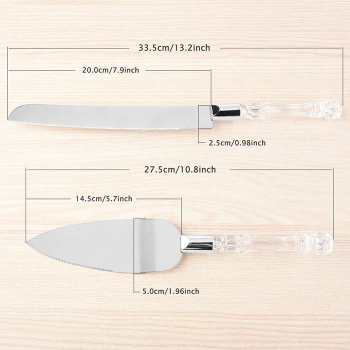 ALDO Party & Celebration > Party Supplies > Party Favors > Wedding Favors New / Stainless steel / knife 13.2 inch long Shavel 10.8 inch long Eligant Laxury Bride and Groom Bridal Customisable Cake Knife and Shovel Set