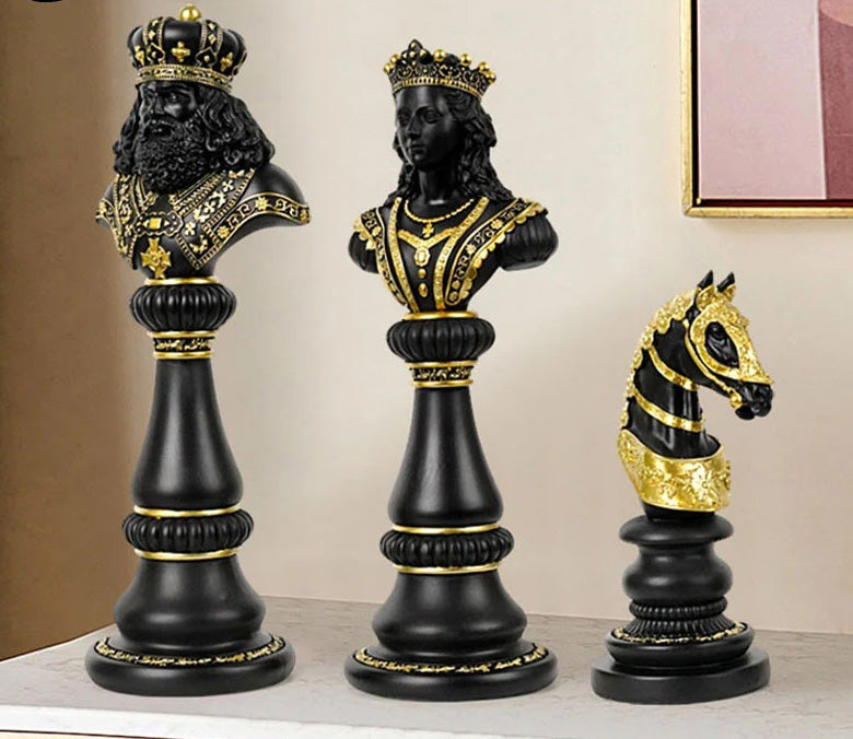 ALDO Party & Celebration > Party Supplies > Party Games A Chess Decoration Collection Statues of Black and White King Knight and Queen