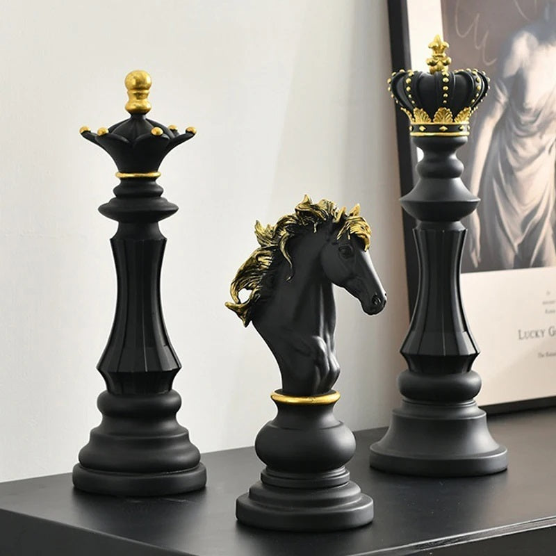 ALDO Party & Celebration > Party Supplies > Party Games C Chess Decoration Collection Statues of Black and White King Knight and Queen