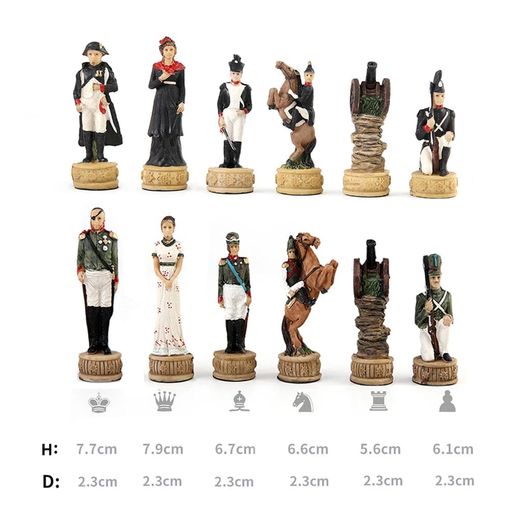 ALDO Party & Celebration > Party Supplies > Party Games Napoleon French War with Russia Chess Board Game Luxury Collectible Sculpture Set with Wooden Chess Board Chess Board Game Collectible Set with Chess Board