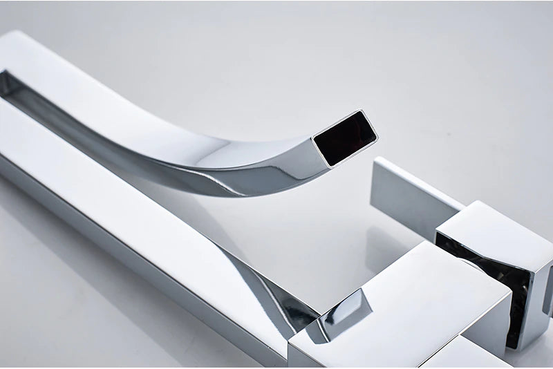 ALDO Plumbing Fixture Hardware & Parts > Faucet Accessories > Faucet Handles & Controls Luxury Contemporary Style Bathroom Waterfall Twisted Tower Basin Faucet.