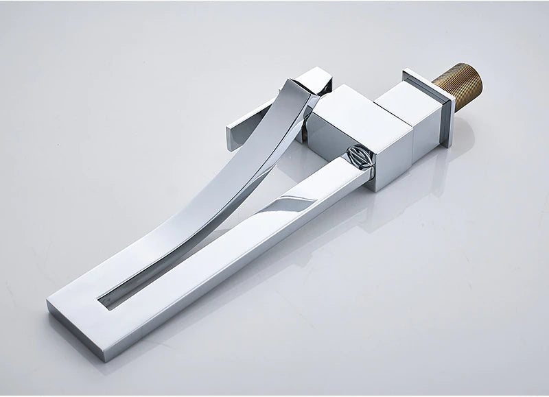 ALDO Plumbing Fixture Hardware & Parts > Faucet Accessories > Faucet Handles & Controls Luxury Contemporary Style Bathroom Waterfall Twisted Tower Basin Faucet.