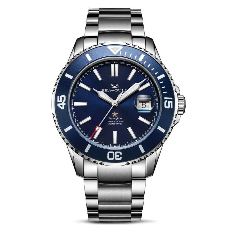 Jaragar Décor > Watches Blue Face Sea- Gull Original Official World Famouse Man's Luxury Wrist Sport 200m Diving Waterproof Watch Automatic Movement