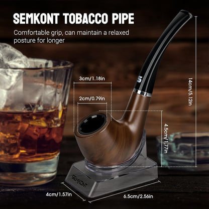 Natural Wood Pipe With Tools and  Set with Pipe Holder and Storage Bag Various Accessories Gift Box