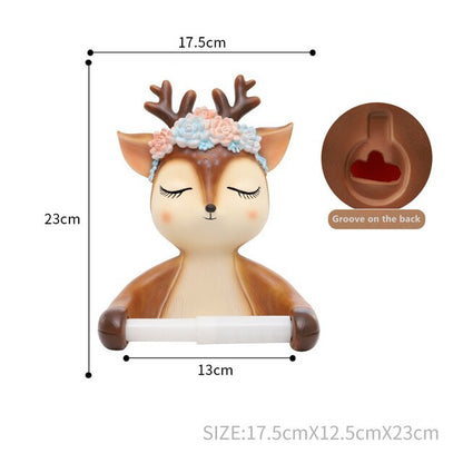 ALDO Bathroom Accessories > Toilet Paper Holders Decorative Deer Toilet Paper Roll Holder Bathroom Wall Mounted
