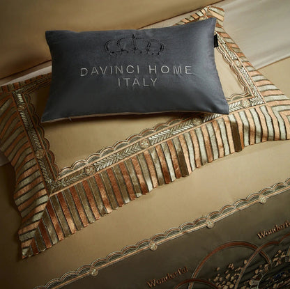 ALDO Bedding >Comforters & Sets Luxury Gold Horse Lace Edge Embroidery Palace Bedding Set Bamboo Fiber Cotton Cozy Quilt Cover Set Bed Sheet & Pillowcases