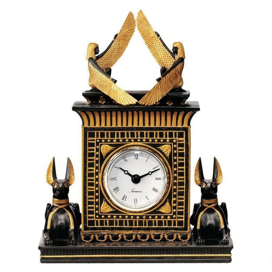 ALDO Clocks Egyptian Temple of God Anubis Sculptural  Desktop Clock