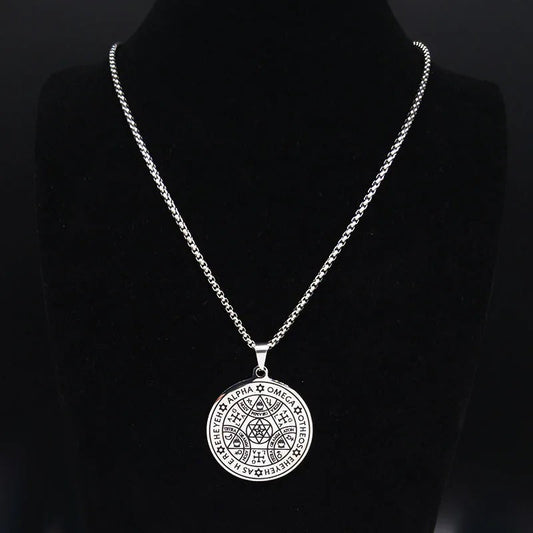 ALDO Clothing Accessories > Sunglasses Kabbalah Seal Pendant Necklass  Hexagram Wheel of Fortune and Protection