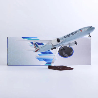 ALDO Creative Arts Collectibles Scale Model American  Airlines Boeing 777 B777  Model Aircraft With Landing Gears and LED Lights