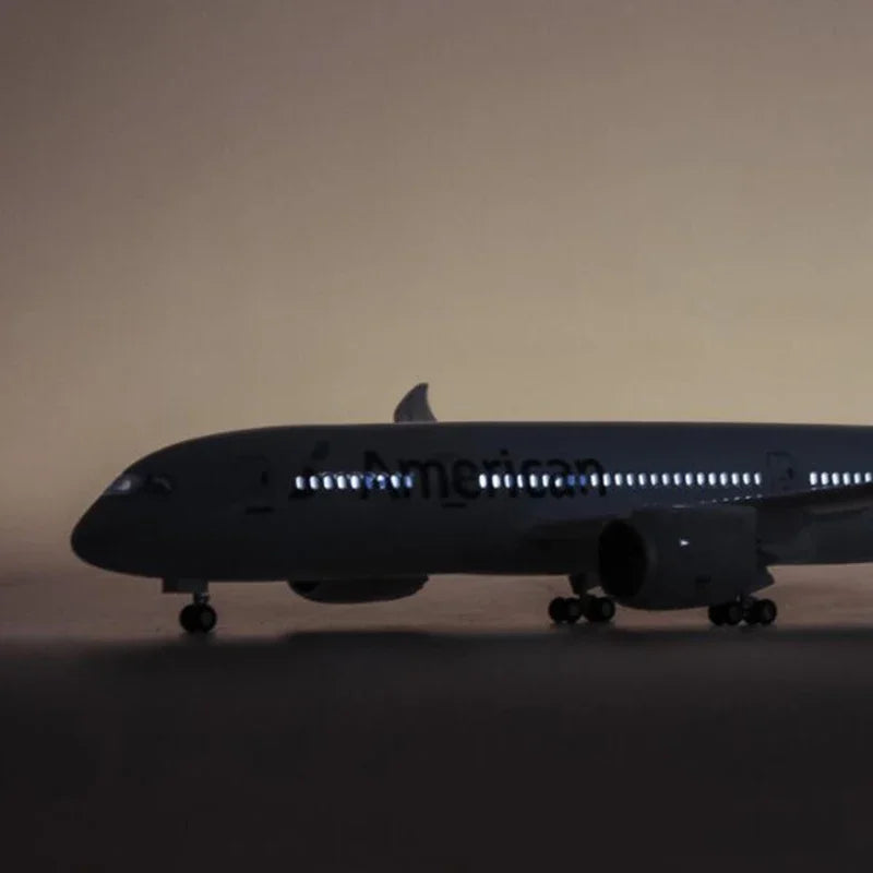 ALDO Creative Arts Collectibles Scale Model American  Airlines Boeing  787 B787 Dreamliner Model Aircraft With Landing Gears and LED Lights