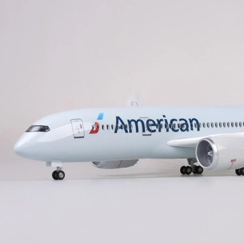 ALDO Creative Arts Collectibles Scale Model American  Airlines Boeing  787 B787 Dreamliner Model Aircraft With Landing Gears and LED Lights