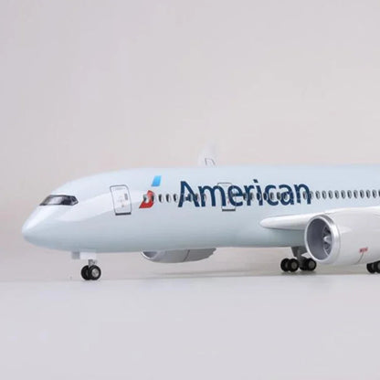 ALDO Creative Arts Collectibles Scale Model American  Airlines Boeing  787 B787 Dreamliner Model Aircraft With Landing Gears and LED Lights