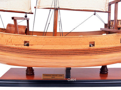 ALDO Creative Arts Collectibles Scale Model Chinese Junk Sailboat Natural Finish Boat Medium Model Assembled