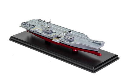 ALDO Creative Arts Collectibles Scale Model NEW / wood and resin HMS Royal Navy Prince Of Wales Queen Elizabeth-Class Aircraft Carriers With Display Cabinet