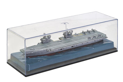 ALDO Creative Arts Collectibles Scale Model NEW / wood and resin HMS Royal Navy Prince Of Wales Queen Elizabeth-Class Aircraft Carriers With Display Cabinet