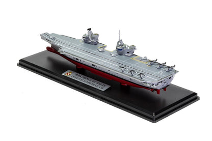ALDO Creative Arts Collectibles Scale Model NEW / wood and resin HMS Royal Navy Prince Of Wales Queen Elizabeth-Class Aircraft Carriers With Display Cabinet
