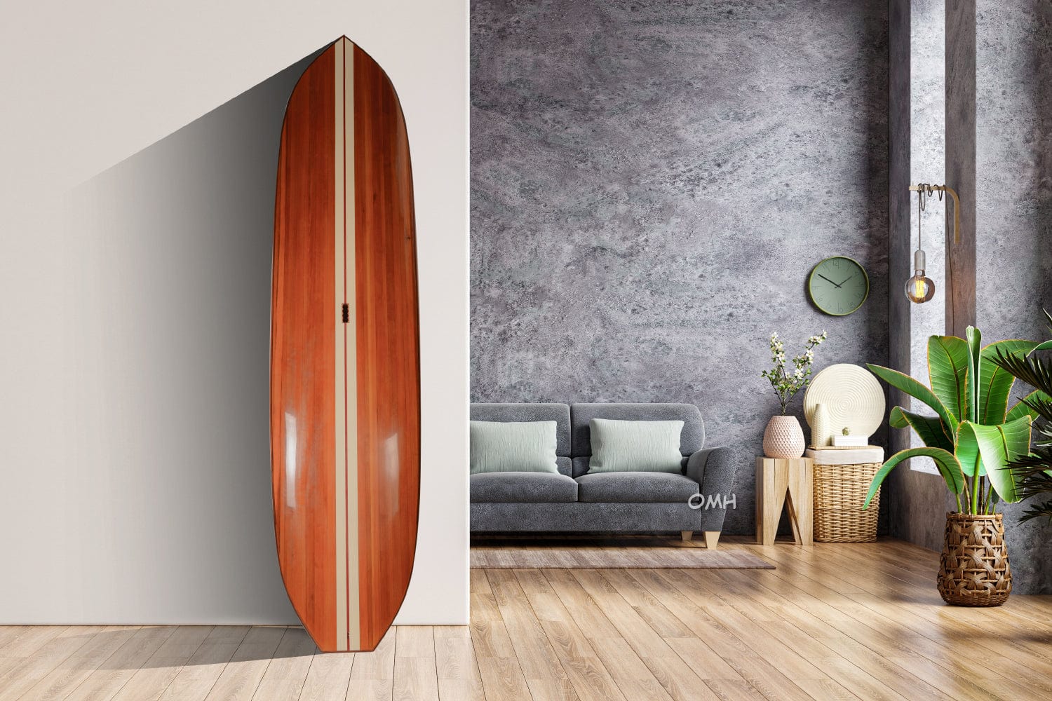ALDO Creative Arts Collectibles Scale Model Real Fully Functional Paddle Board in Classic Cedarwood Real Wood 11feet with 1 fin