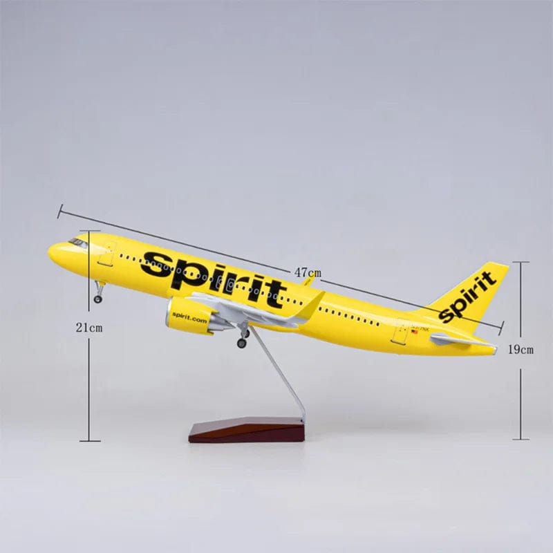 ALDO Creative Arts Collectibles Scale Model Spirit Airplane  Airbus  A320NEO A320 NEO  Model Aircraft With Landing Gears and LED Lights