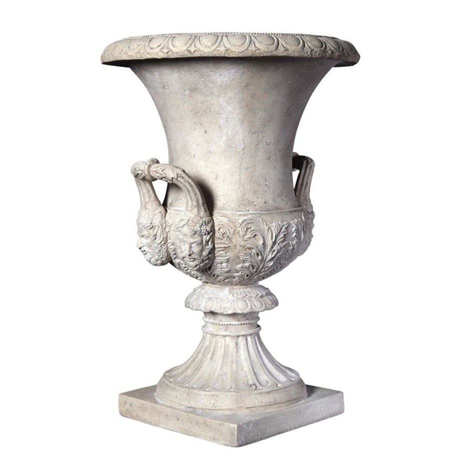 ALDO Creative Arts >Pottery 17.5"Wx17.5"Dx25.5"H / new / resin Italian  Medici Style Greenman Architectural Garden Urn Planters Statue