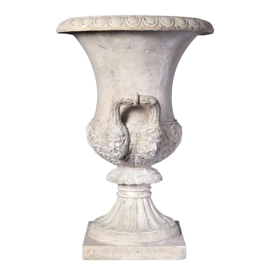 ALDO Creative Arts >Pottery 17.5"Wx17.5"Dx25.5"H / new / resin Italian  Medici Style Greenman Architectural Garden Urn Planters Statue