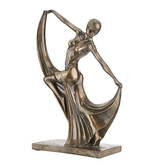 ALDO Decor > Artwork > Sculptures & Statues 5"Wx3.5"Dx19.5"H. 2 lbs. / New / resin Dancing Beauty  Art Deco Statue by French Artist Pierre Le Faguays