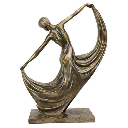 ALDO Decor > Artwork > Sculptures & Statues 5"Wx3.5"Dx19.5"H. 2 lbs. / New / resin Dancing Beauty  Art Deco Statue by French Artist Pierre Le Faguays