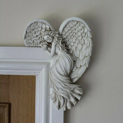 ALDO Decor > Artwork > Sculptures & Statues 6" H Inches / New / resin Door Frame Guardian Angel Right and Left Medium Statues Set of Two Left and Right