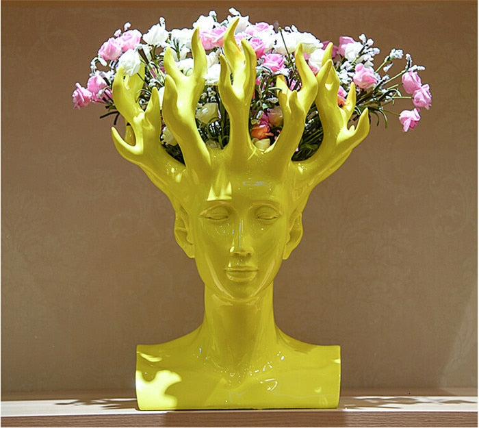 ALDO Decor > Artwork > Sculptures & Statues Designer Modern Style Human Head Large Vase Statue