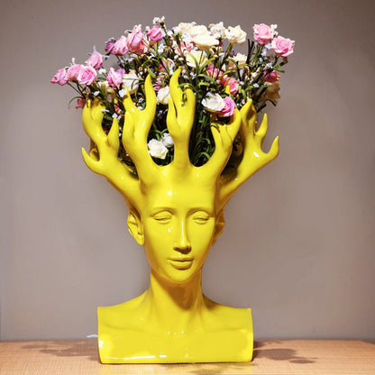 ALDO Decor > Artwork > Sculptures & Statues Designer Modern Style Human Head Large Vase Statue