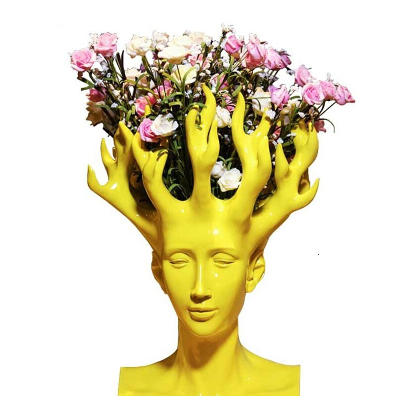 ALDO Decor > Artwork > Sculptures & Statues Designer Modern Style Human Head Large Vase Statue