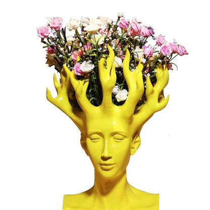 ALDO Decor > Artwork > Sculptures & Statues Designer Modern Style Human Head Large Vase Statue