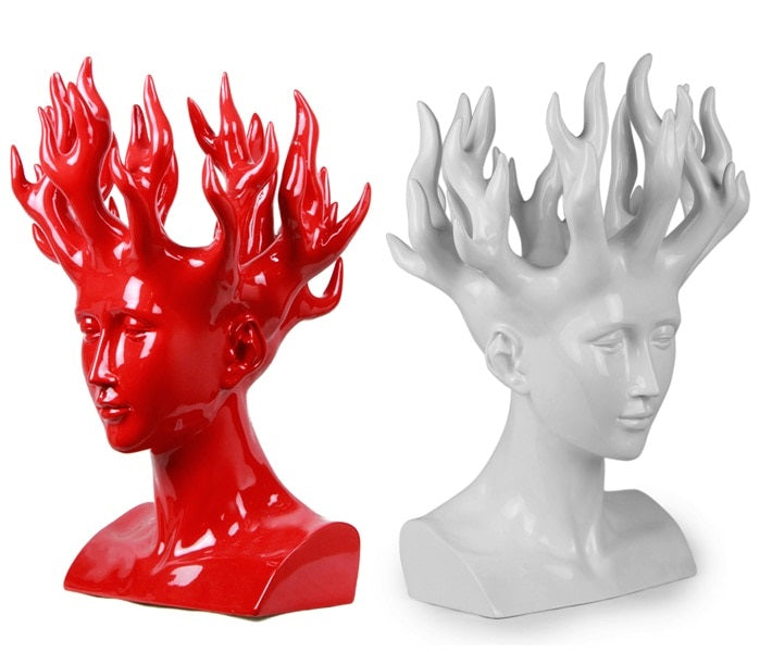 ALDO Decor > Artwork > Sculptures & Statues Designer Modern Style Human Head Large Vase Statue