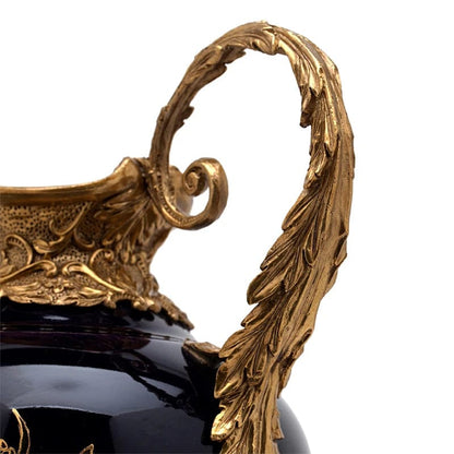 ALDO Decor > Artwork > Sculptures & Statues Designer Vintage Versale Palace Style Large Ceramic Vase with Cooper Ornamets