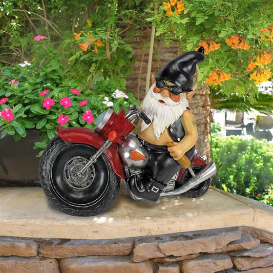 ALDO Décor>Artwork>Sculptures & Statues Gnome Biker Dude Cristmas Statue