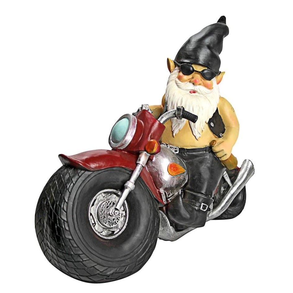 ALDO Décor>Artwork>Sculptures & Statues Gnome Biker Dude Cristmas Statue
