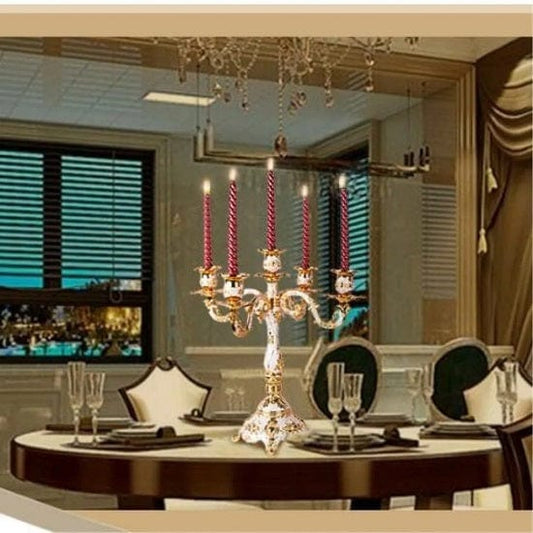 ALDO Décor>Artwork>Sculptures & Statues Vintage 24 karat Gold Plated Metal 3 and 5 Arm Candlestick Candle Holders  Candelabra