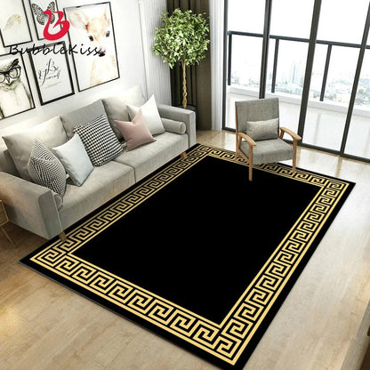 ALDO Decor > Rugs 2.6 feet Wide x 4 feet Long / Polyester / Green and Gold Modern  Designer Black and Gold Luxury Non-Slip Rug Carpet
