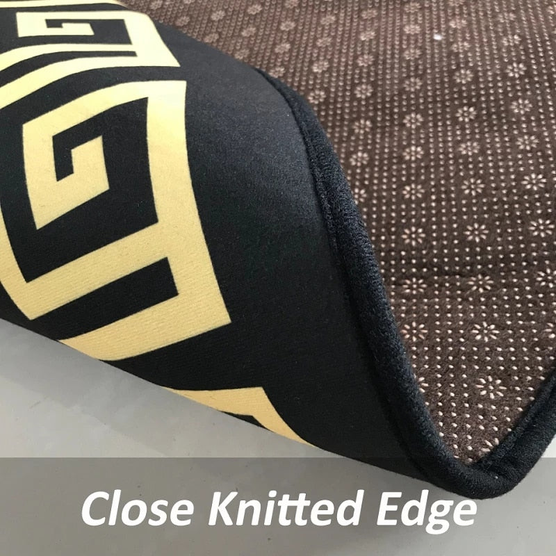 ALDO Decor > Rugs Modern  Designer Black and Gold Luxury Non-Slip Rug Carpet