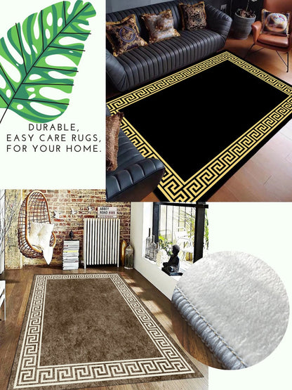 ALDO Decor > Rugs Modern Designer Black and White Double Layer Luxury Non-Slip  Rug Carpet