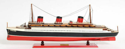 ALDO Hobbies & Creative Arts> Collectibles> Scale Model 44.75 W: 9.25 H: 15 Inches / NEW / Wood T.S.S. Normandie French Painted Passenger Ship Ocean Liner Large Wood Model Assembled With Display Case