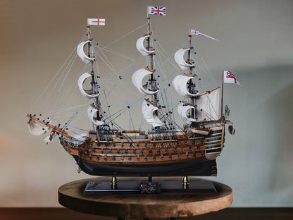 ALDO Hobbies & Creative Arts> Collectibles> Scale Model HMS Victory Admiral Nelsons Flagship Tall Ship Limited Edition Full Crooked Sails  Wood Model Sailboat Assembled