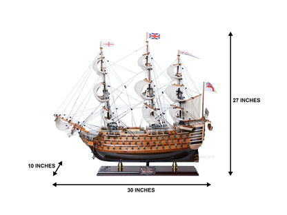 ALDO Hobbies & Creative Arts> Collectibles> Scale Model HMS Victory Admiral Nelsons Flagship Tall Ship Limited Edition Full Crooked Sails  Wood Model Sailboat Assembled
