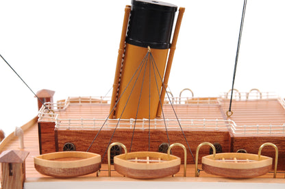 ALDO Hobbies & Creative Arts> Collectibles> Scale Model L: 25 W: 3.5 H: 10 Inches / NEW / Wood RMS Titanic Painted Small  Passenger Ship Ocean Liner Wood Model Assembled