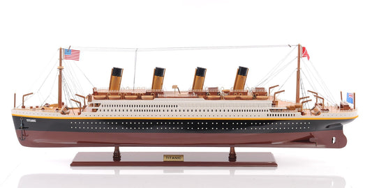 ALDO Hobbies & Creative Arts> Collectibles> Scale Model L: 32 W: 4 H: 11 Inches / NEW / Wood RMS Titanic Painted Medium Passenger Ship Ocean Liner Wood Model Assembled