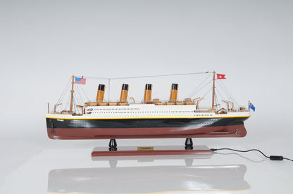 ALDO Hobbies & Creative Arts> Collectibles> Scale Model L: 32 W: 4 H: 13 Inches / NEW / Wood RMS Titanic Painted  Medium With lights Passenger Ship Ocean Liner Wood Model Assembled
