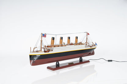 ALDO Hobbies & Creative Arts> Collectibles> Scale Model L: 32 W: 4 H: 13 Inches / NEW / Wood RMS Titanic Painted  Medium With lights Passenger Ship Ocean Liner Wood Model Assembled