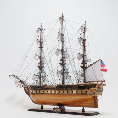 ALDO Hobbies & Creative Arts> Collectibles> Scale Model L: 34 W: 13 H: 31.5 Inches / NEW / Wood USS Constitution Medium Tall Ship Wood Model Sailboat With Tabletop Display Case Combo Assembled